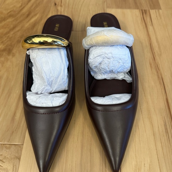 JW PEI Helena Pierced Mules- Claret Red 7.5 - Picture 2 of 3